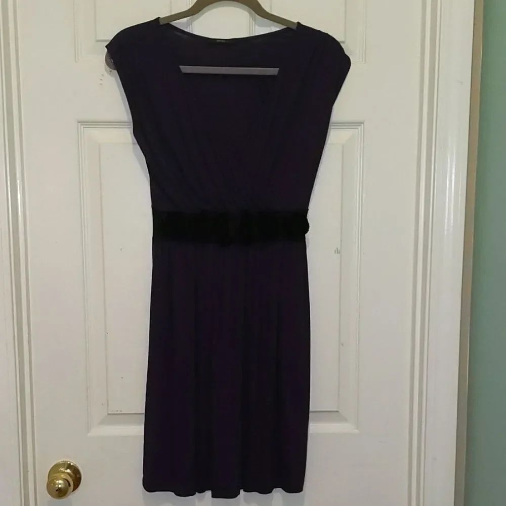 Soprano purple eggplant  black dress Sz S